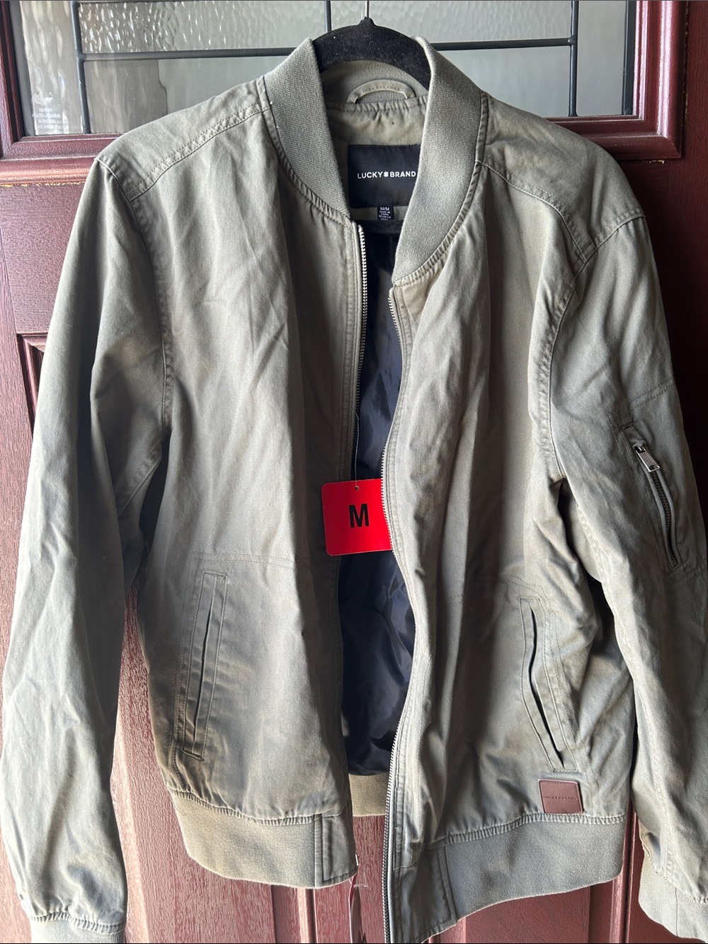Lucky Brand Olive Green Men's Bomber Jacket